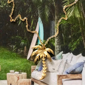 Gold Palm Tree Pendant