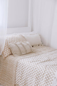 NATURAL COWRIE SHELL LUMBAR CUSHION