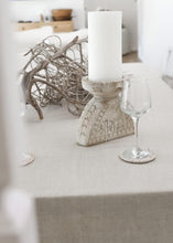Load image into Gallery viewer, LINEN TABLE CLOTH WITH FRINGING AND BORDER STITCHING
