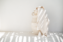 Load image into Gallery viewer, NUSA COTTON THROW BLANKET WITH BEADED TASSELS
