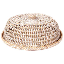 Load image into Gallery viewer, ROUND WHITE WASH FOOD COVER with TRAY
