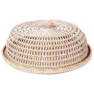 ROUND WHITE WASH FOOD COVER with TRAY