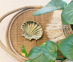 BRASS CLAM SHELL TRINKET DISH