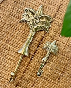 POLISHED BRASS PALM TREE HOOK