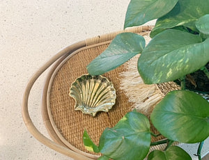 BRASS CLAM SHELL TRINKET DISH