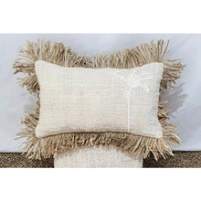 Load image into Gallery viewer, TONE ON TONE PALM TREE LUMBAR CUSHION
