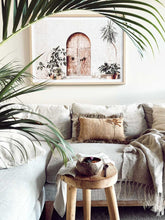 Load image into Gallery viewer, TONE ON TONE PALM TREE LUMBAR CUSHION
