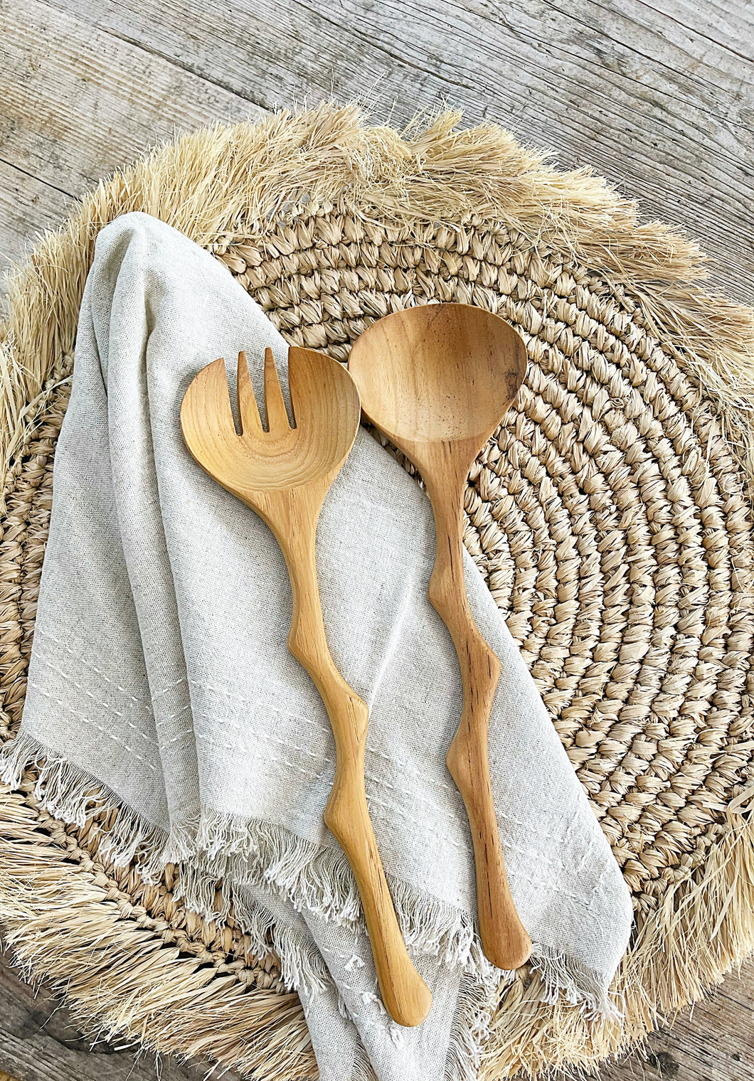 KINDLING HANDLE SALAD SERVER SET