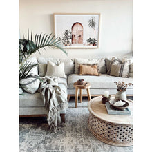 Load image into Gallery viewer, TONE ON TONE PALM TREE LUMBAR CUSHION
