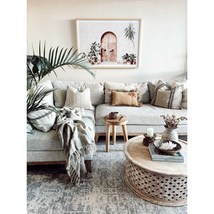 TONE ON TONE PALM TREE LUMBAR CUSHION