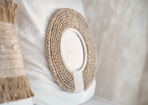 COWRIE SHELL LINEN CUSHION