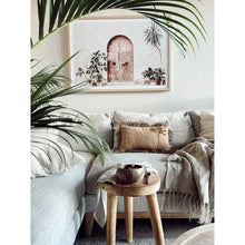 Load image into Gallery viewer, TONE ON TONE PALM TREE LUMBAR CUSHION

