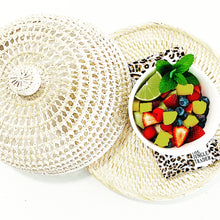 Load image into Gallery viewer, ROUND WHITE WASH FOOD COVER with TRAY
