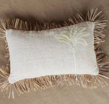 Load image into Gallery viewer, TONE ON TONE PALM TREE LUMBAR CUSHION
