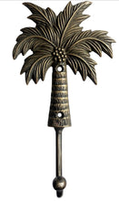 Load image into Gallery viewer, ANTIQUE BRASS PALM TREE HOOKS with COCONUTS
